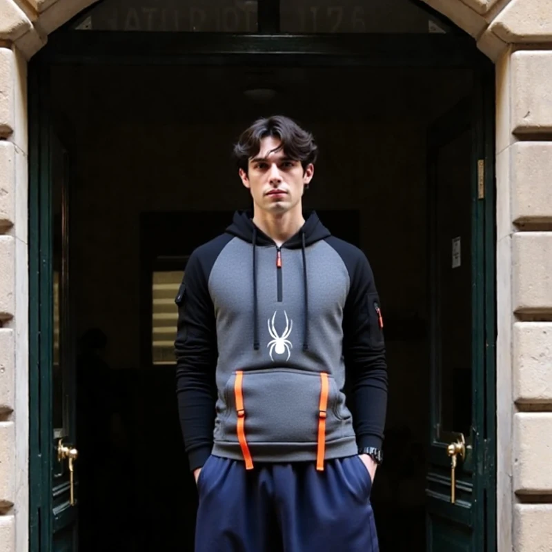 

New men's European-sized hoodie 2025 Loose hoodie, long-sleeved zipper puller with pockets, casual sportswear, men's top