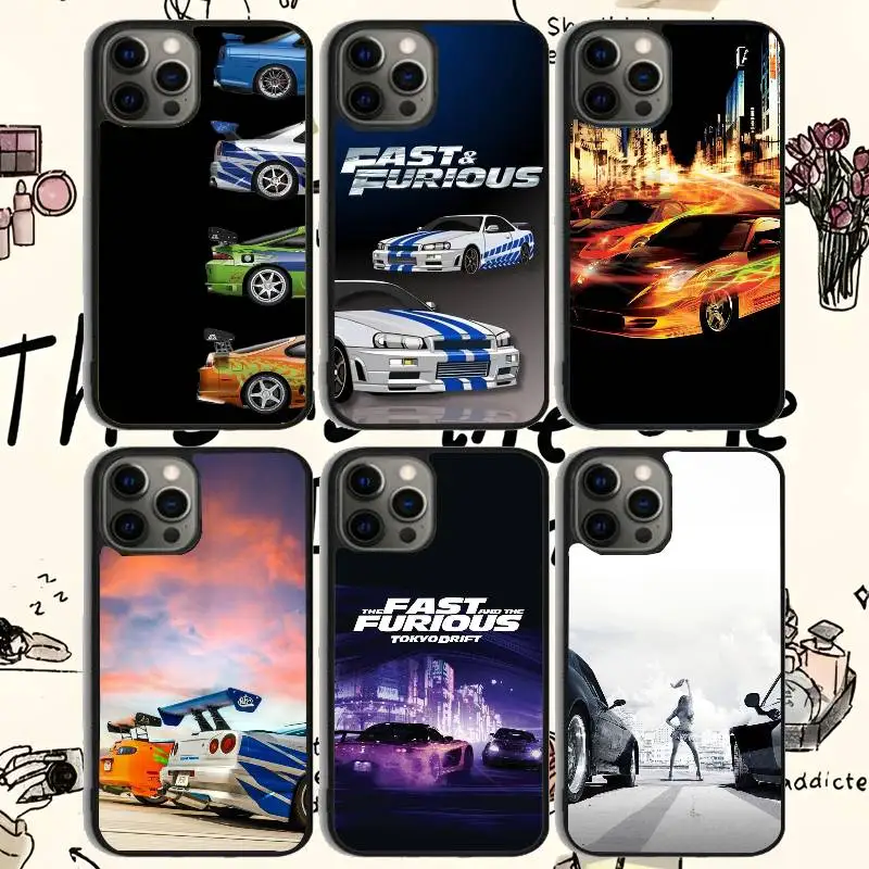 

F-Fast And F-Furious Anime Phone Case For 11 12 13 14 15 16Pro Max mini Plus Frosted mirror Phone Cover