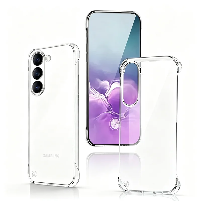 Half-Wrapped Hard PC Case For Samsung Galaxy S26 S25 S24 S23 S22 Ultra Plus Transparent Frameless Borderless Thin Cover S25edge