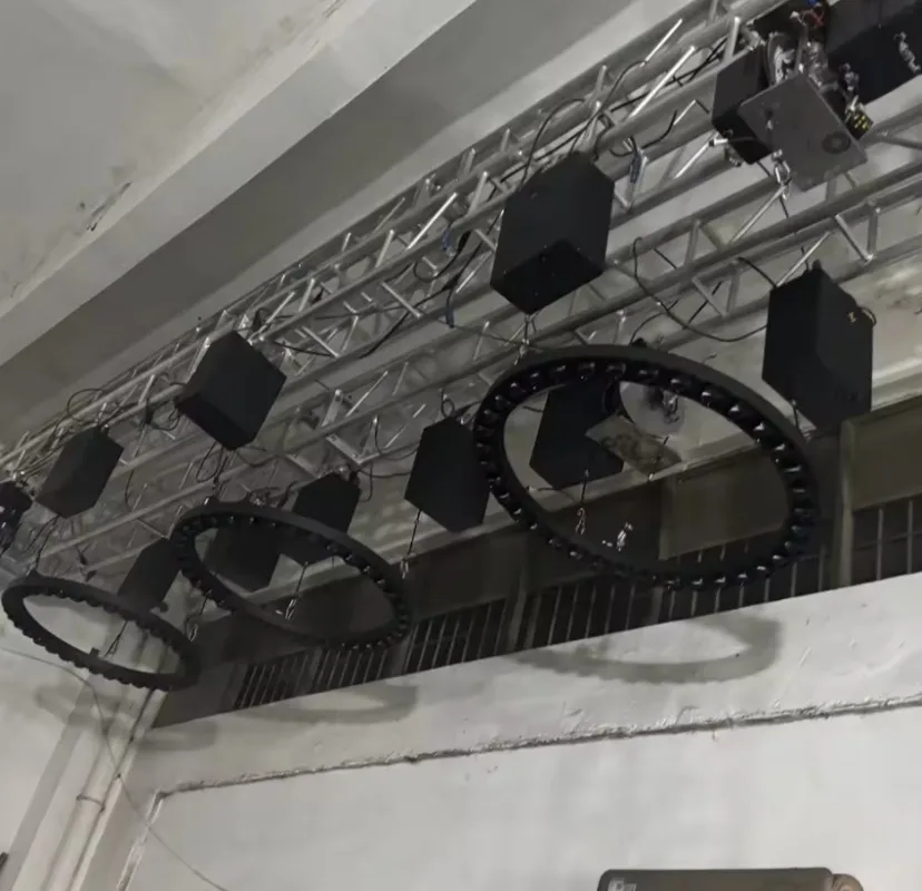 DMX Lifting Ball Effect Light Colorful LED Winches Stage Winch Kinetic Lighting 1 Meter Diameter with 3 Motors for Magician