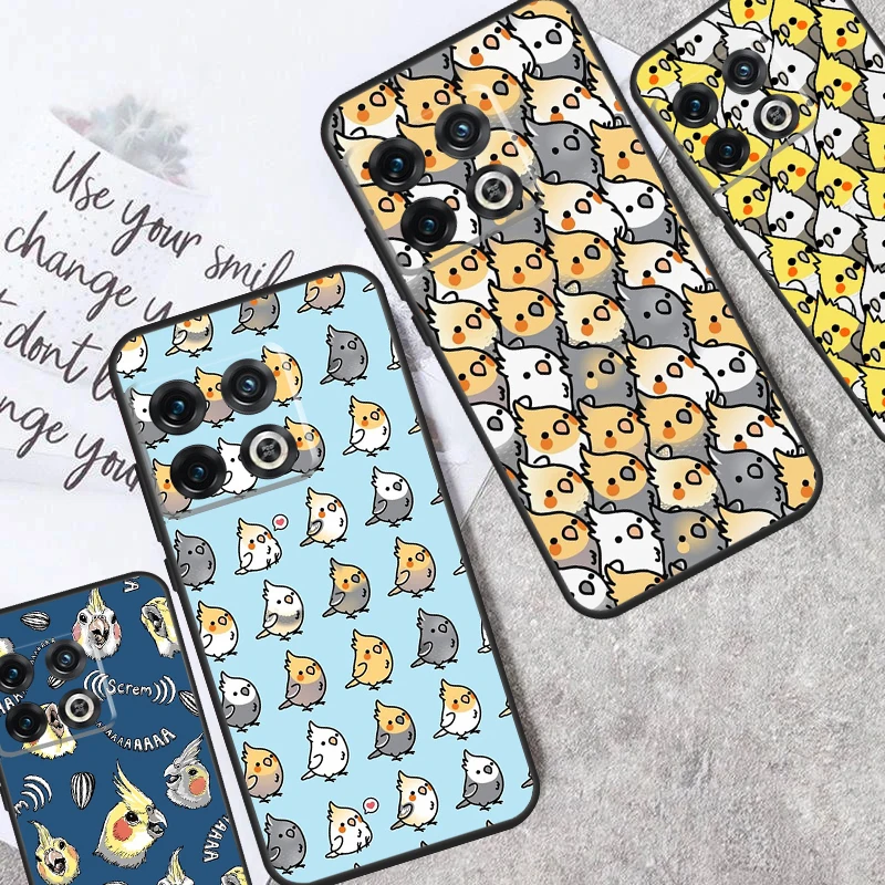 Cartoon Cockatiel Collage For OnePlus 12 11 9 10 Pro 8T 9RT 10T 10R 12R OnePlus Nord CE 2 Lite 3 2T N10 N20 N200 Case