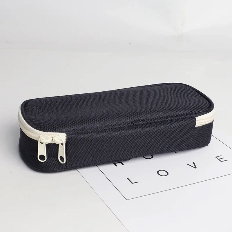 Large Capacity Pencil Cases Simple Solid Color Oxford Fabric Pencil Cases Student Stationery Bag School Supplies