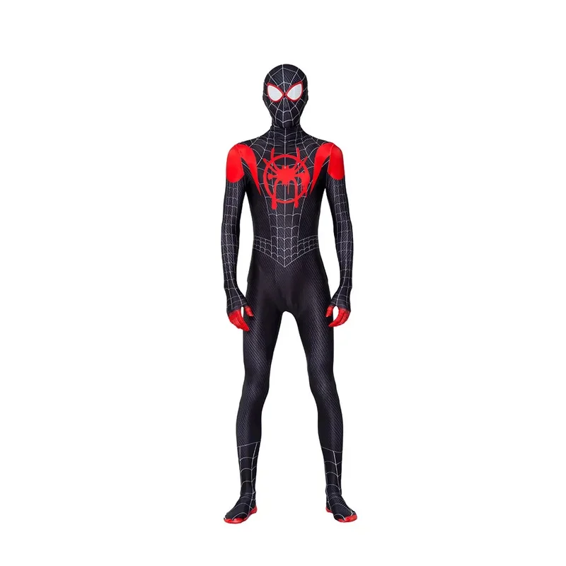 2025 ใหม่ Miles Morales Far From Home คอสเพลย์ Zentai เครื่องแต่งกาย Spiderman บอดี้สูท Superhero Spandex ชุดสําหรับเด็ก abc