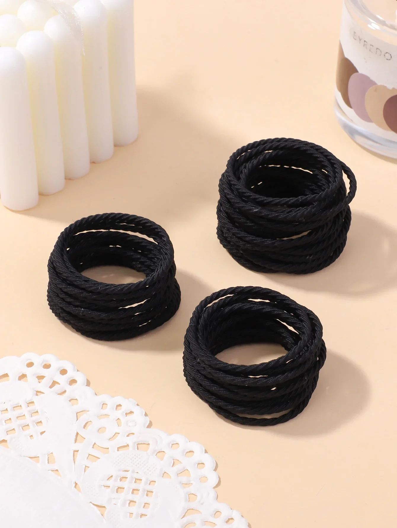 50pcs/box Simplicity Hair Band High Elasticity Rubber Band for Women Durable Hair Rope Canned Headband High Ponytail Hair Ties