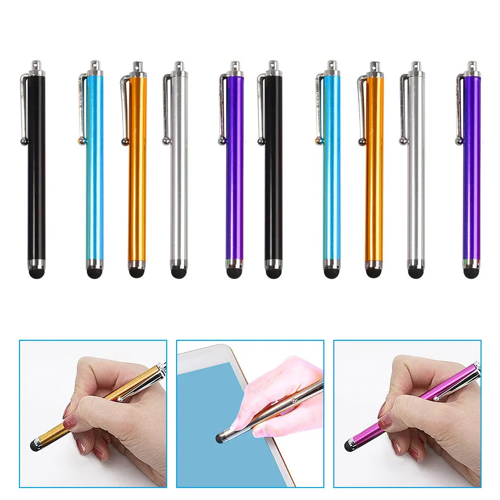 

10Pcs Capacitive Touchscreen Stylus Pens Replaceable Fiber Tips High Sensitivity Drawing Writing Tools Tablet Stylus Pen