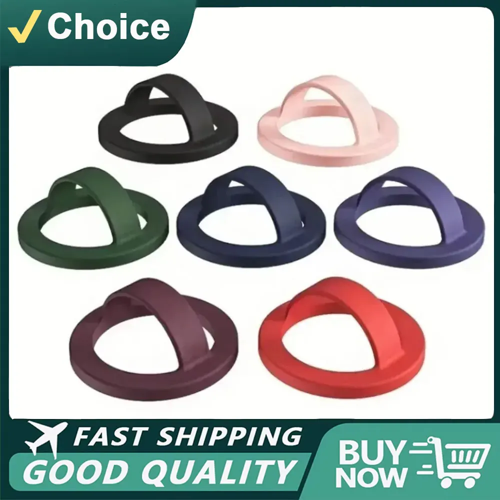 

Universal Magnetic Phone Holder Ring 360° Rotating Silicone Finger Grip Stand Compatible with iPhone & Android Cases