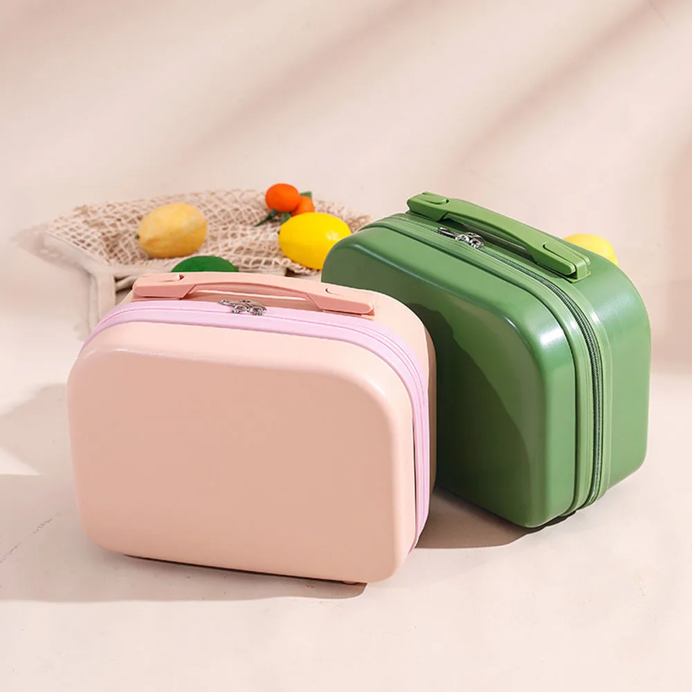 

New Hot Sale 14 Inch Macaron Makeup Case Mini Portable Storage Box Lightweight Small Luggage Cosmetic Organizer For Women