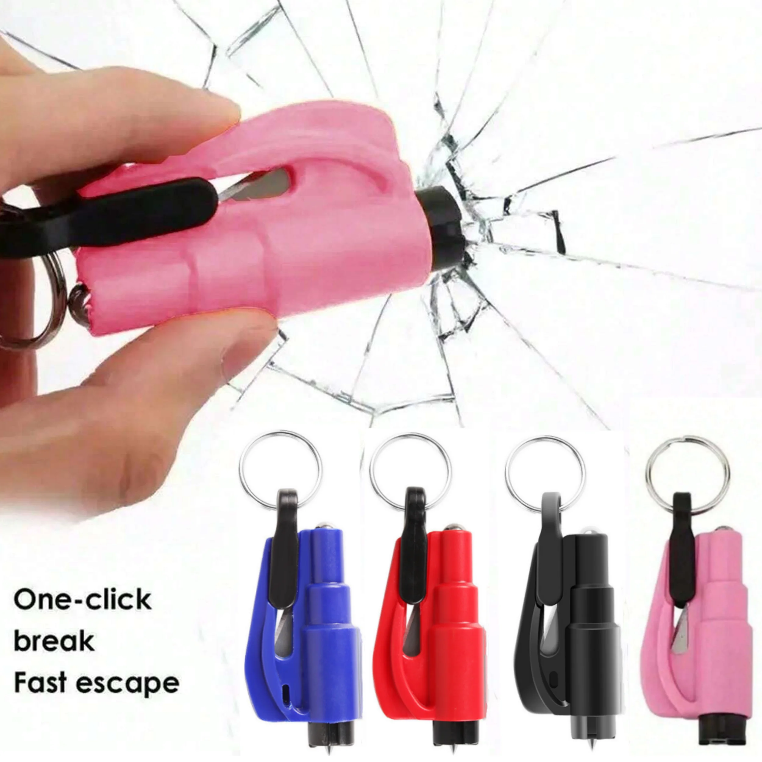 Car Window Breaker Tool Keychain Multifunction Safety Hammer Auto Glass Breaker Seatbelt Cutter Portable Emergency Escape Tools