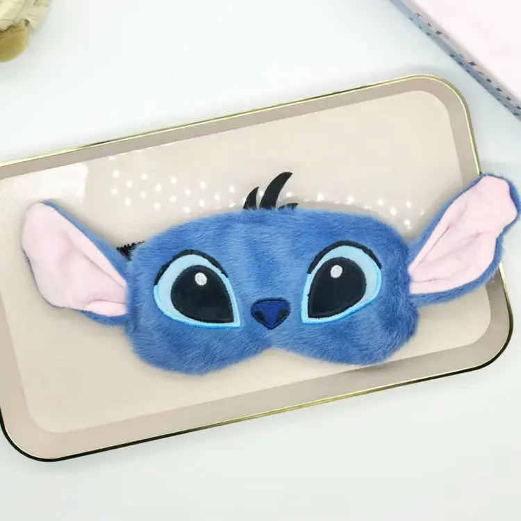 Disney simpatico maschera per gli occhi per il sonno cappuccio da viaggio per cartoni animati studenti uomini e donne allevia l'affaticamento degli occhi maschera per gli occhi traspirante in peluche
