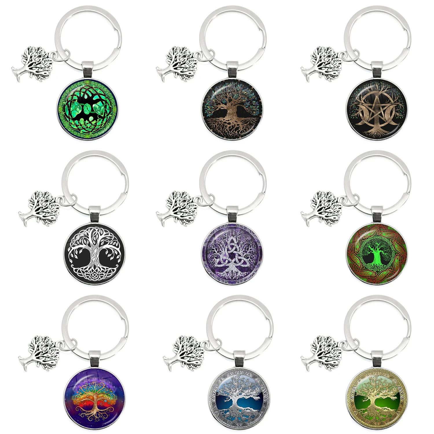 Новый-брелок-с-драгоценными-камнями-«Древо-жизни»-сумка-кулон-подарок