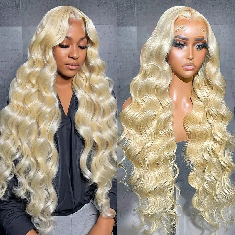 30 36 Inch Blonde 613 HD Body Wave Transparent 13x4 Lace Front Wigs Brazilian 13x6 Lace Frontal Wigs Colored Human Hair 220%