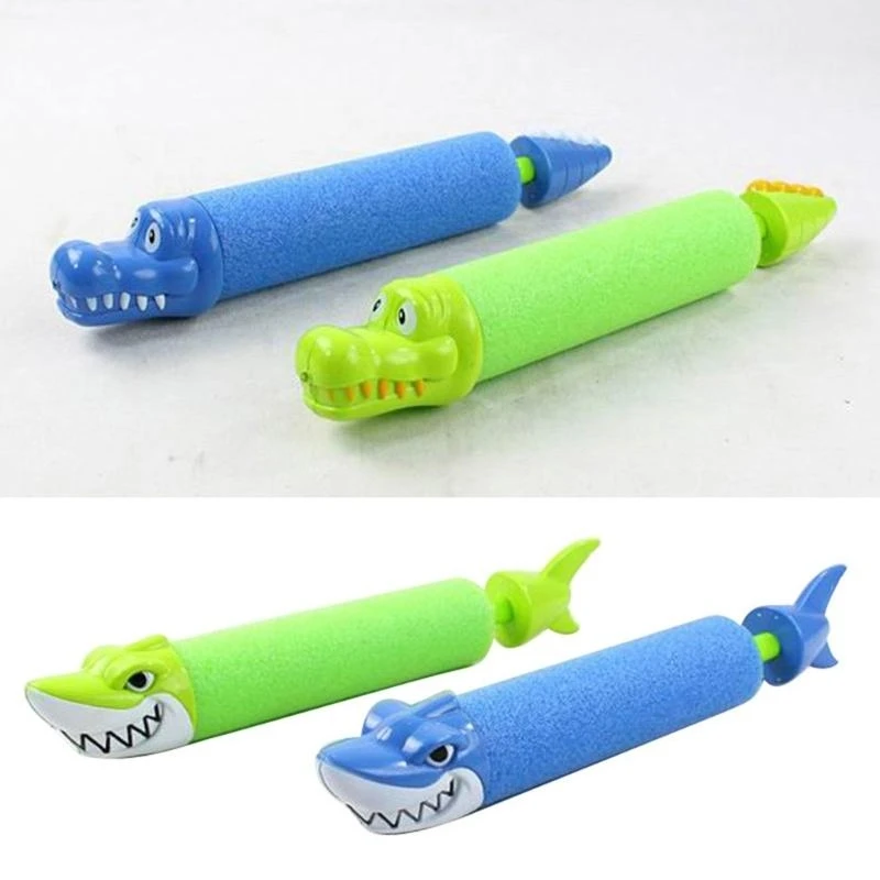 

090B EVA Foam Cartoon Water Soaker Guns Pulling Out Water Guns Great For Interactive Family Activity In Pool and Beach