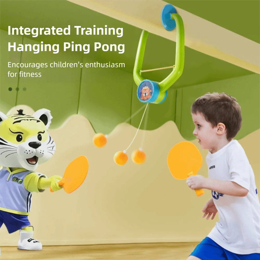 Set da gioco da ping pong con porta regolabile Coordinazione occhio-mano Migliora la concentrazione Allenatore di ping pong per bambini