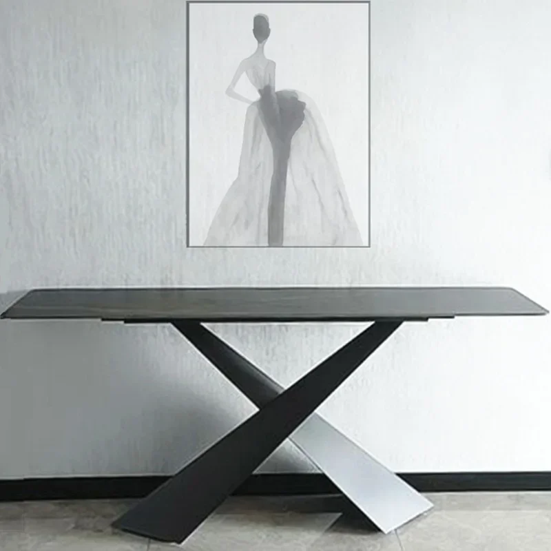 Light luxury modern rock slab entrance table Entry marble entrance table Minimalist wall side table entrance frame Creative plan