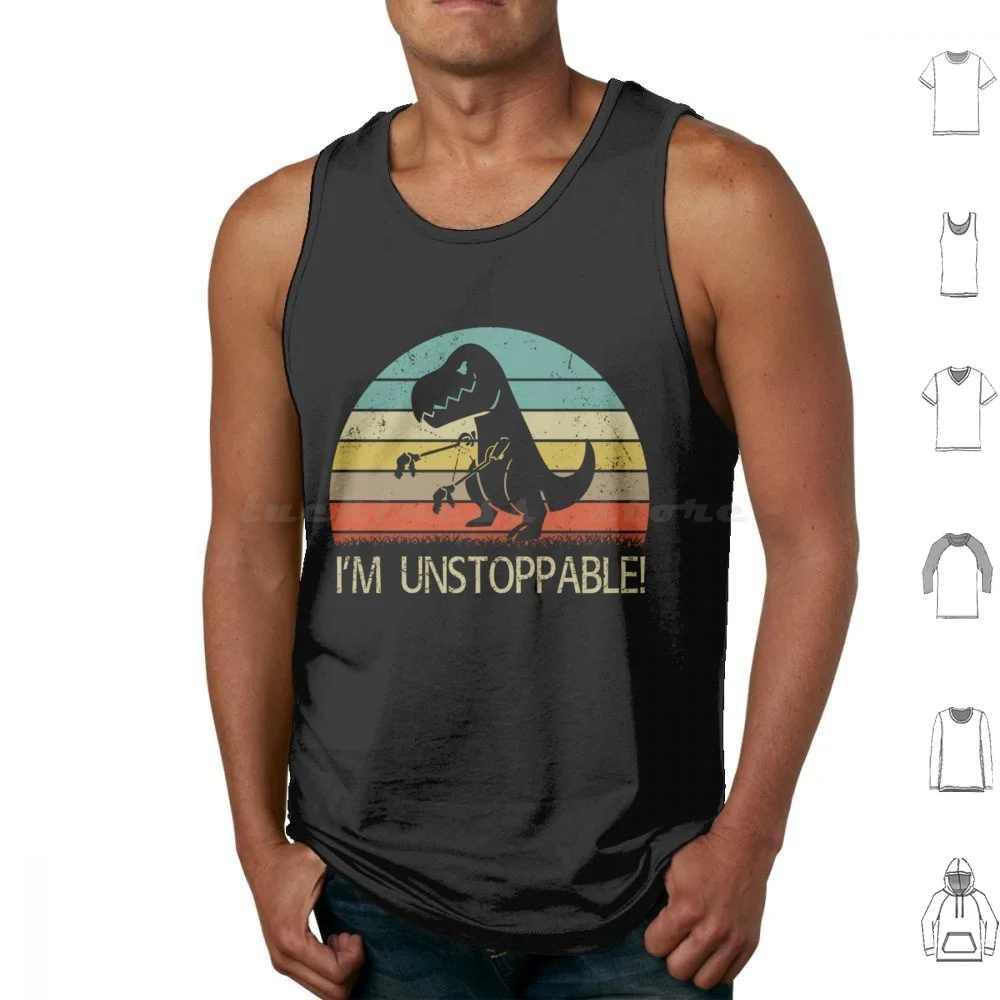 I'M Unstoppable T Rex Tank Tops Print Cotton Unstoppable Dinosaur T Rex Funny Trex Rex I Am Unstoppable Dino Dinosaurs