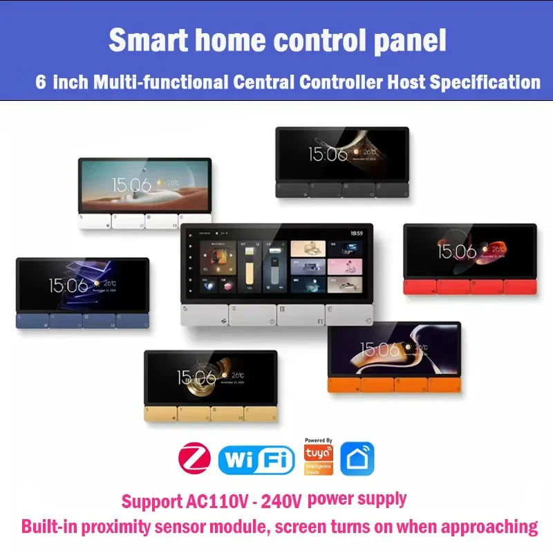 

6-дюймовая популярная новая панель управления Tuya Smart с поддержкой Zigbee, совместимая с EU и UK, для системы Smart Life, музыкальной системы и настенного усилителя.