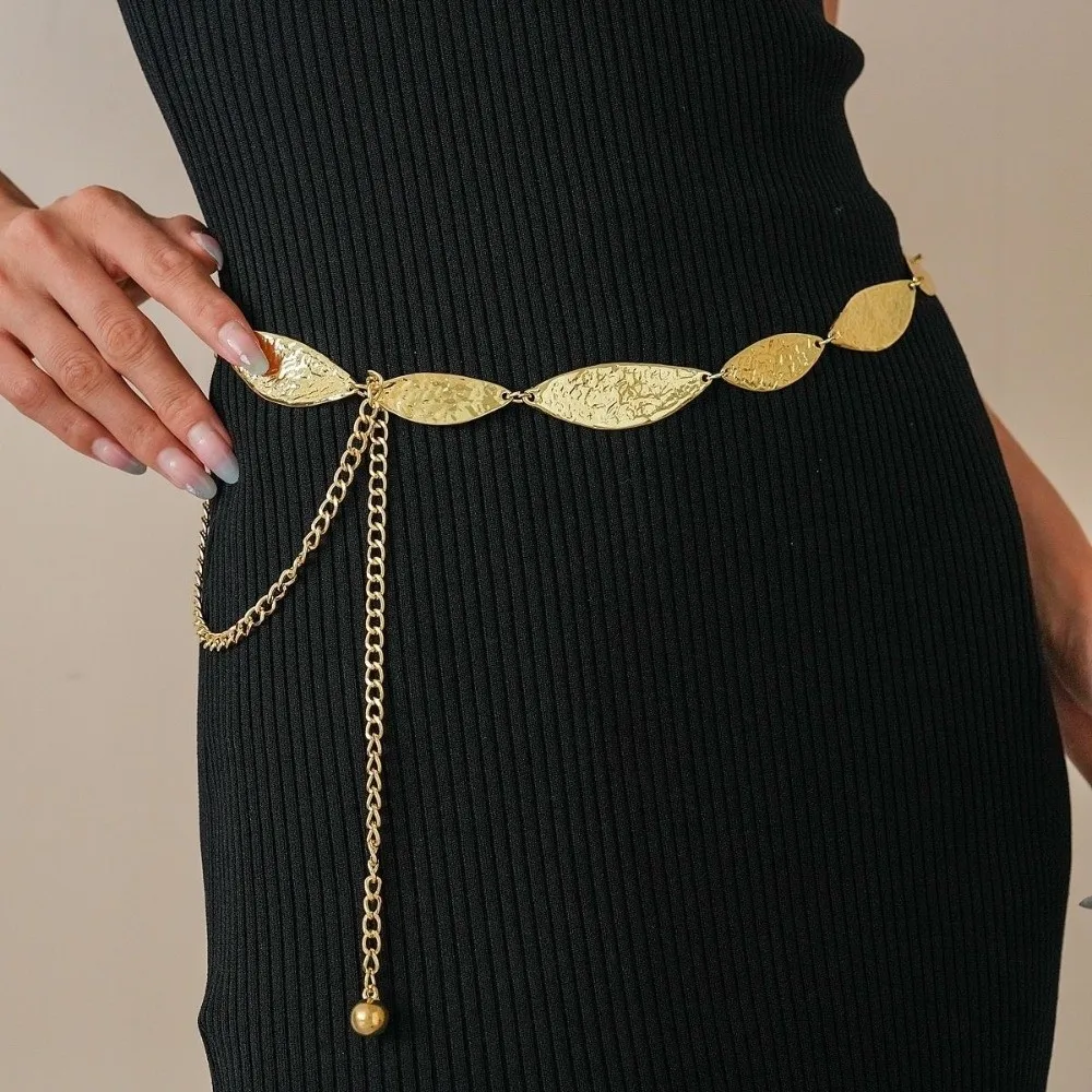 Fashion match Irregular Leaves Waist Chain Adjustable Trendy Belly Chain Vintage Boho Waist Belt Summer