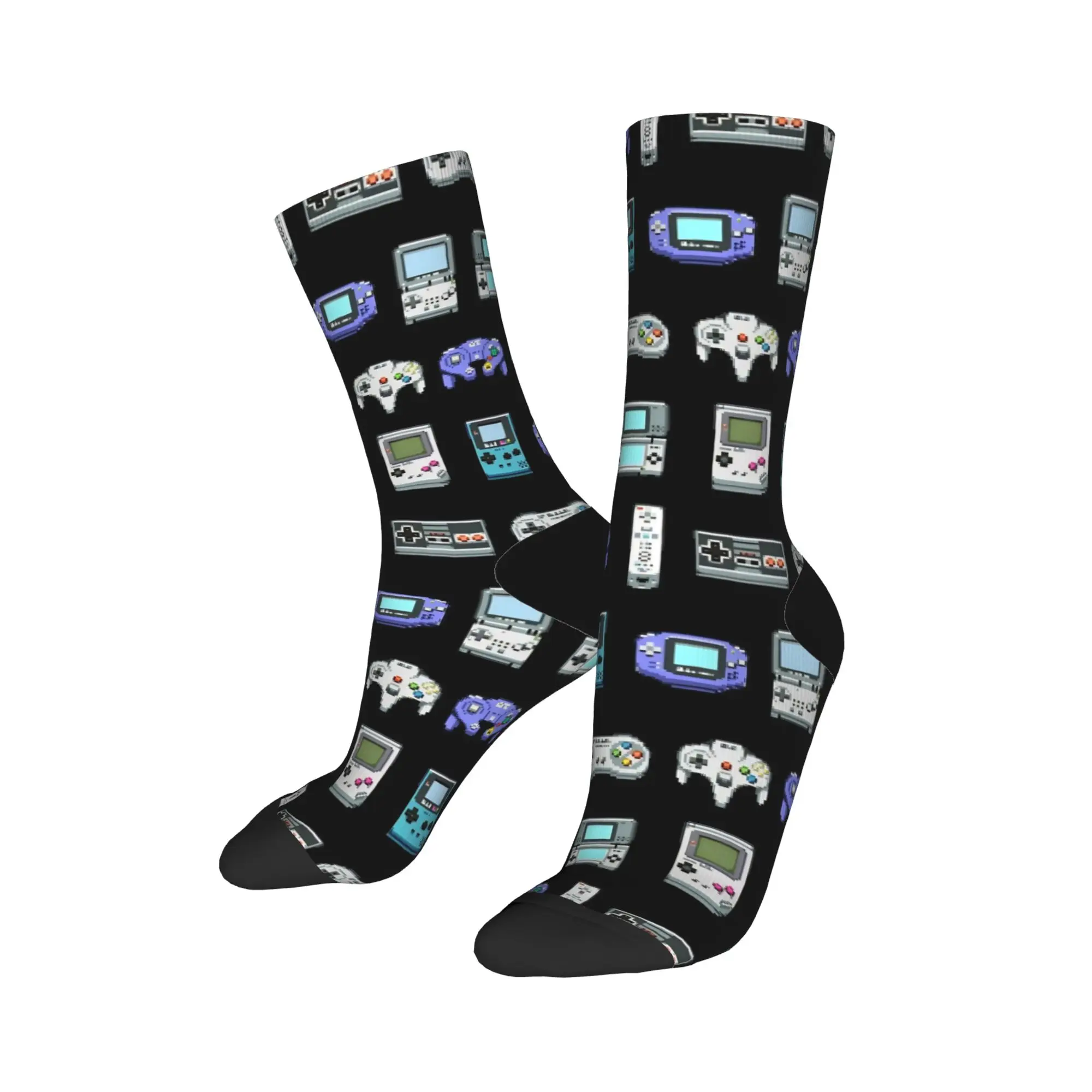 Autumn Winter Hip-hop Men's Women's Games Console Handheld Socks  Non-slip Basketball Socks
