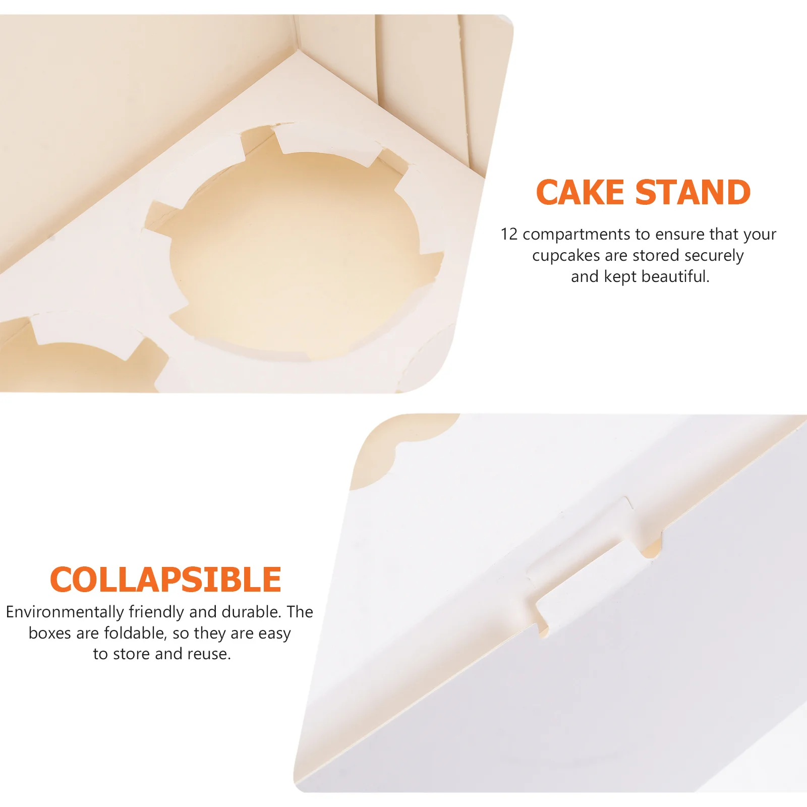 

5Pcs Cake Boxes Simple White 12-Cavity Windowed Cupcake Container Food-Grade for Events Gathering 12 Cavity Cupcake Box