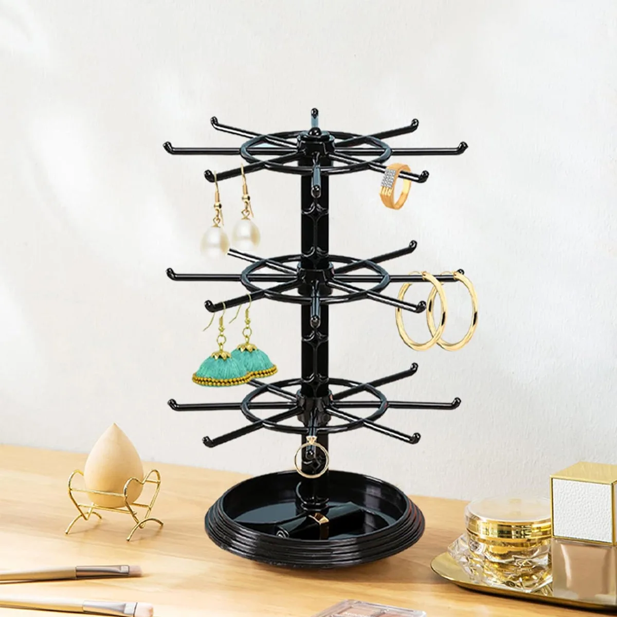 1pc, Multi Layer Rotating Jewelry Rack, Necklace Display Rack, Jewelry Storage Rack, Bracelet Hanging Rack