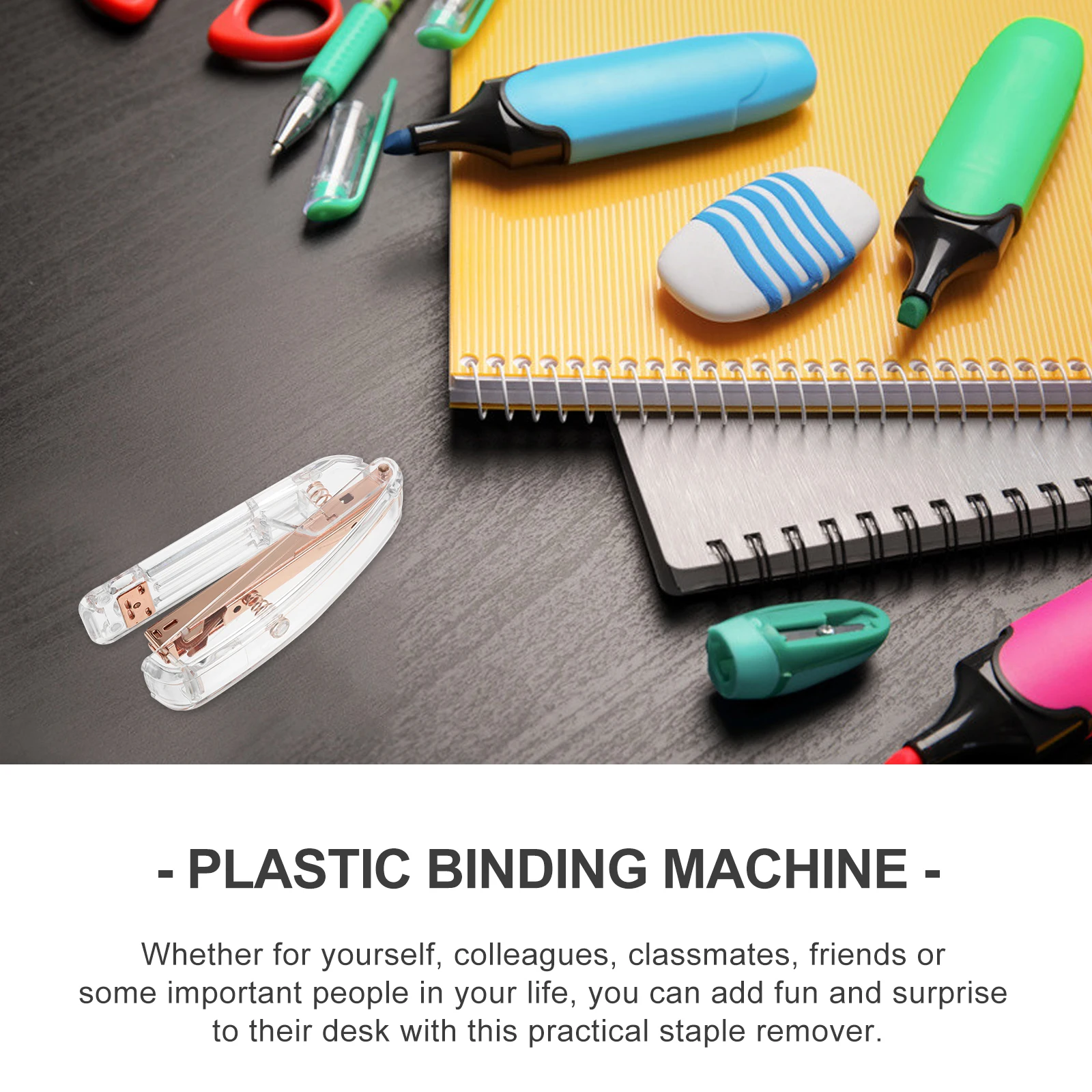 

Transparent Stapler Heavy Duty Desk Accessories Golden Bookbinding Tools Office Plastic Machine School Stationery Stable