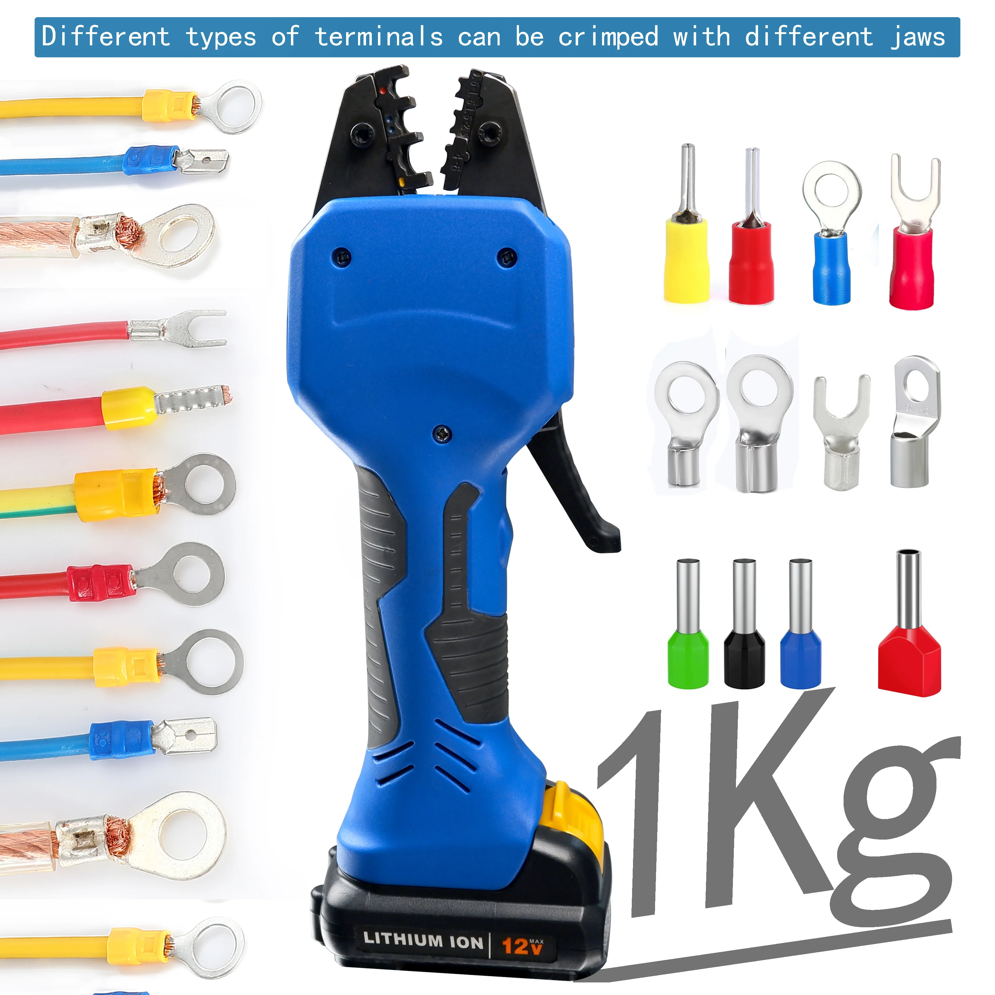 NB-50KM Handheld Carbon Steel Lithium Battery Crimping Pliers ElectricTerminal Wire Crimper