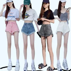 Lazy Women's Spring And Autumn Shorts Japanese Fashion Jeans Natural Waist Simple Style New Harajuku Fashion Versatile