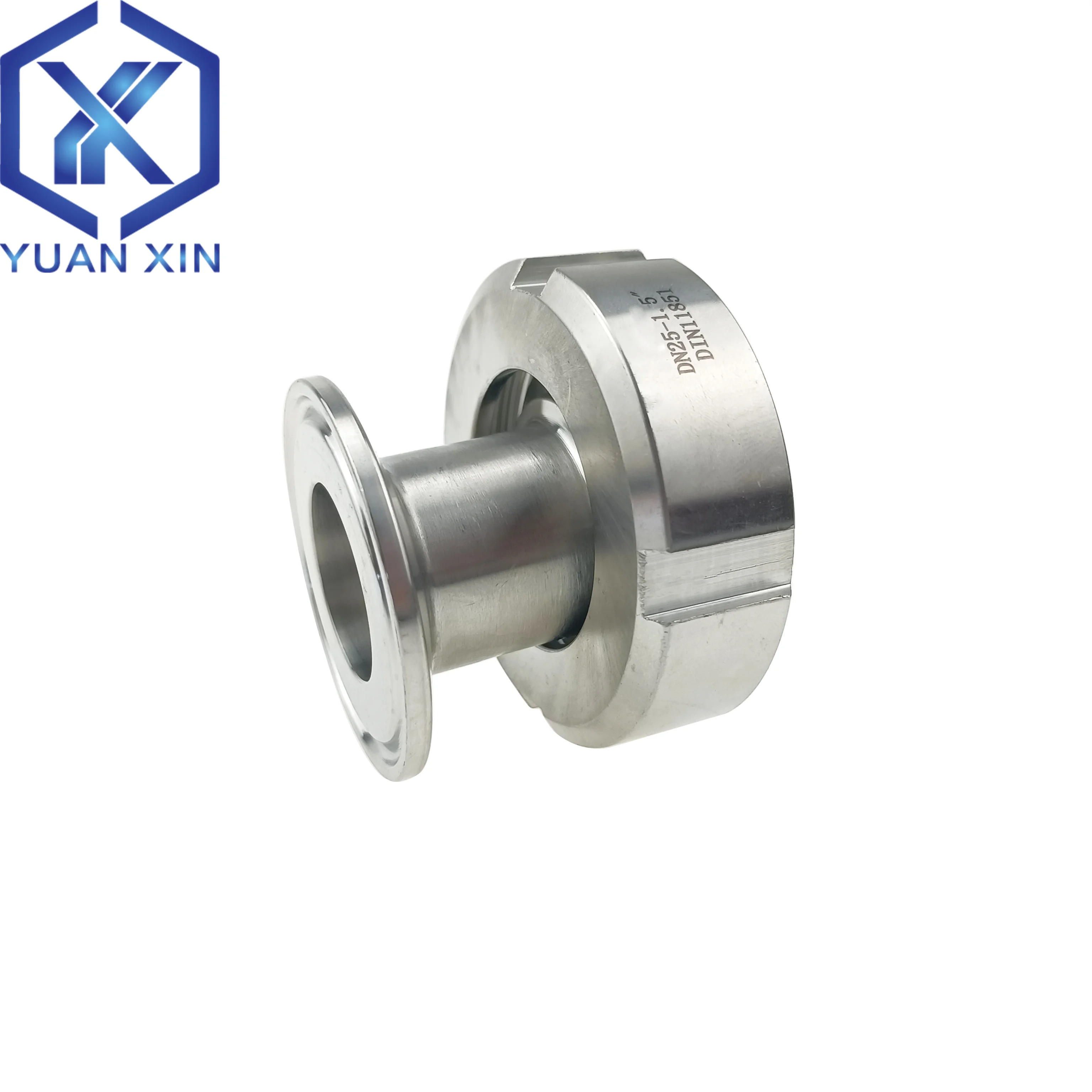 DIN11851 Schweißstecker auf Tri-Clamp-Adapter DN20 DN25 DN32 DN40 (TC 50,5 mm) Schweißlaufbuchse und Mutter x TC 1,5 Zoll Sanitärarmaturen – Detail 5
