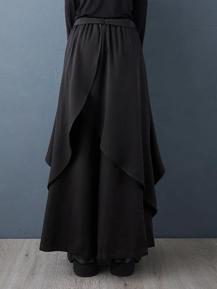 XITAO Onregelmatige Effen Kleur Patchwork Vrouwelijke Wijde Pijpen Broek 2023 Nieuwe Collectie Herfst Casual Losse Enkellange Broek GJ1249