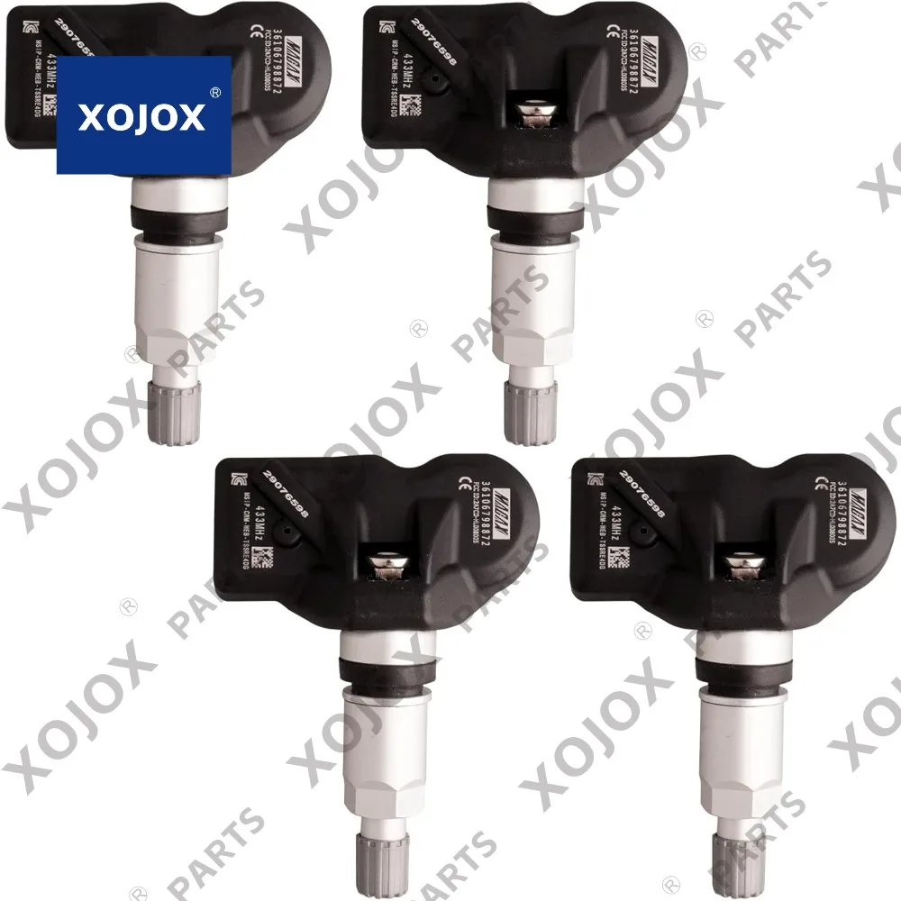 

XOJOX 4Pcs TPMS Tire Pressure Monitoring System Sensor 433 MHz OBD/Auto Re-learn Adaptation For BMW 335i 328i 435i Mini Replaces