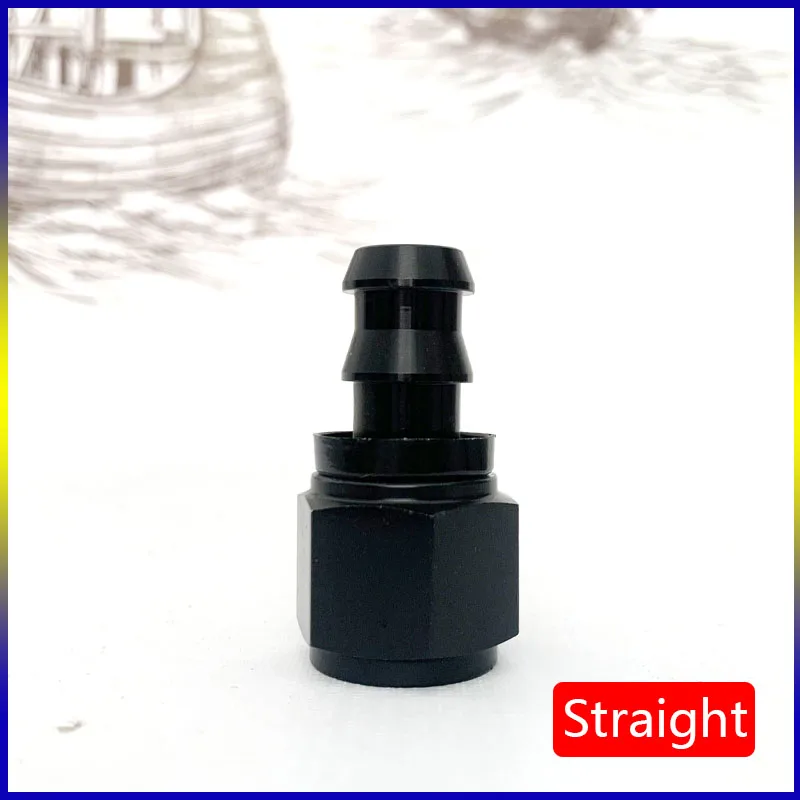 Adaptador de conexión de 180 grados para enfriador de combustible de coche, accesorio de extremo de manguera de empuje, negro, AN4, AN6, AN8, AN10,