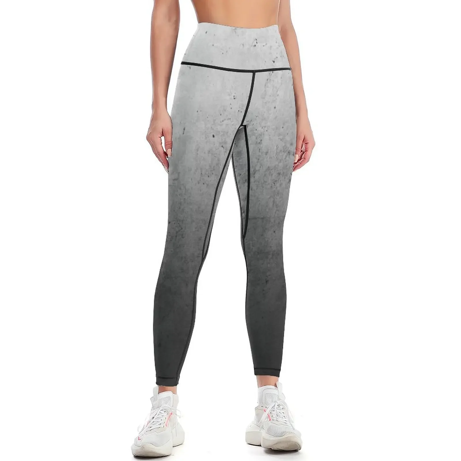 

Black Ombre on Concrete Texture Leggings Golf wear Fitness clothing Women's sports pants gym womans Womens Leggings