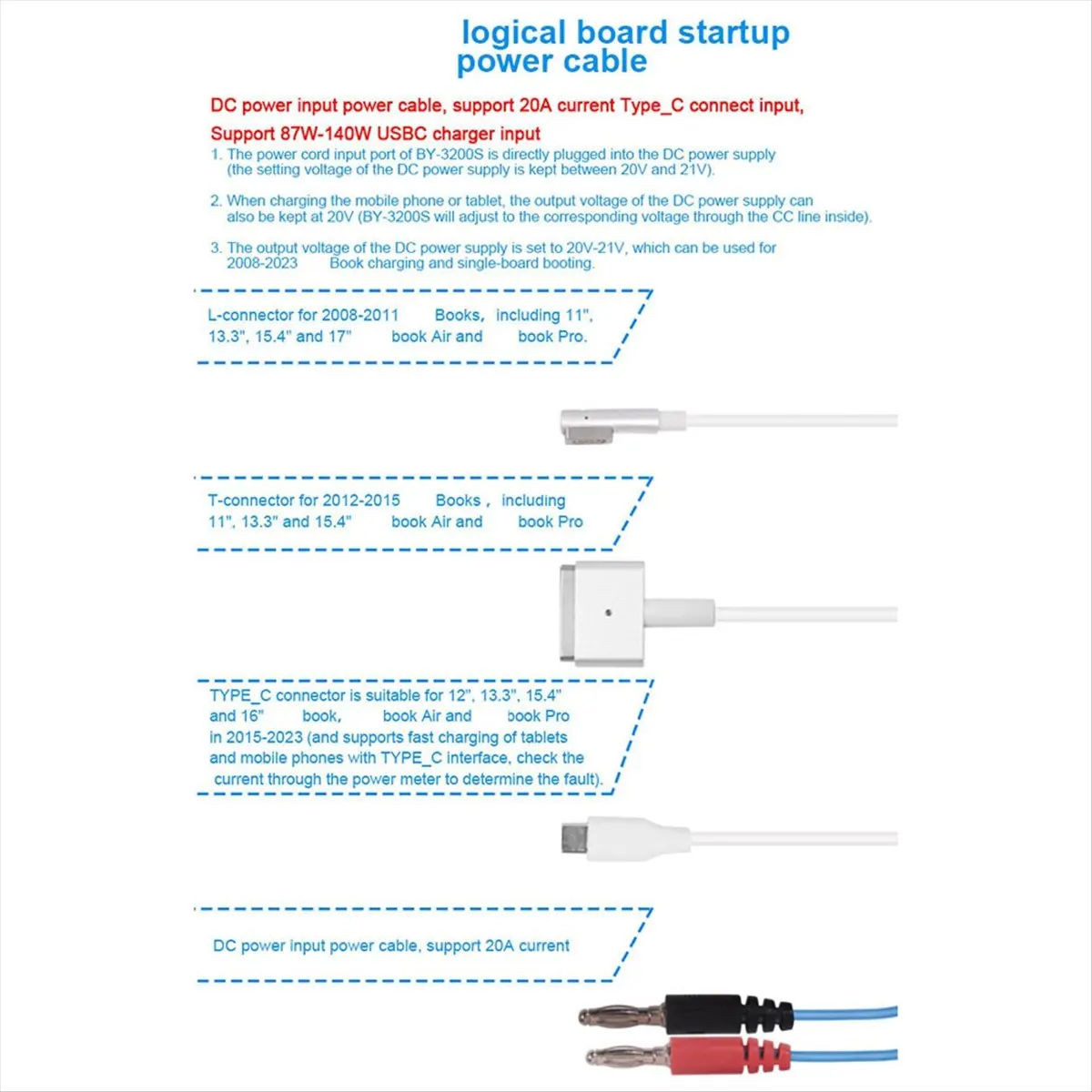 COFA BY-3200S -Book Logic Board Boot Power Cable for -Book 2008-2023 Repair BATLOW Problem Solving Boot Cable Tool