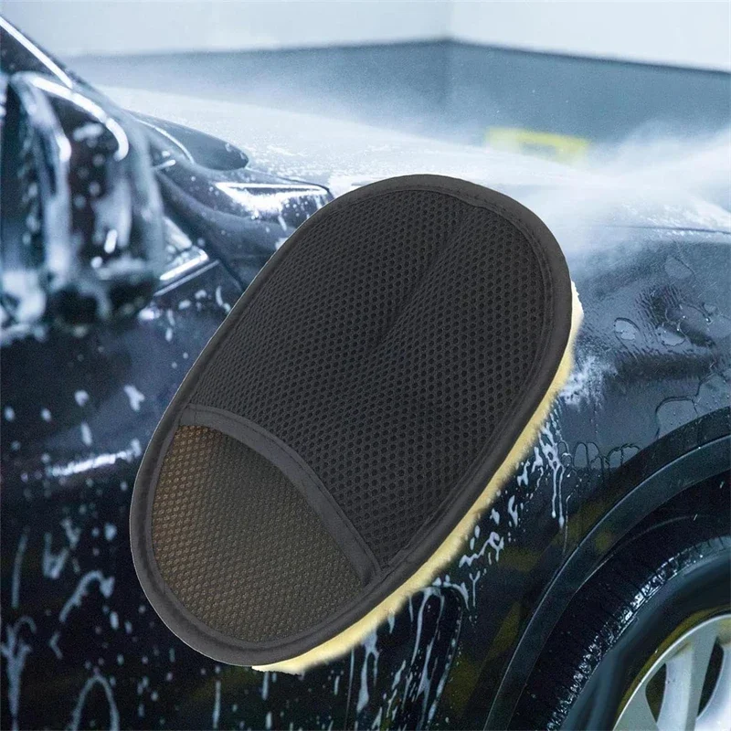 Car washing gloves, plush wool tools, duster cloth, no damage to the paint, car towel, special foam cotton sponge towel parts