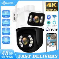 4K 8MP Dual Lens Wifi Surveillance Camera 4X Digital Zoom AI Human Detect ONVIF Wireless Outdoor Security PTZ IP Camera ICSEE