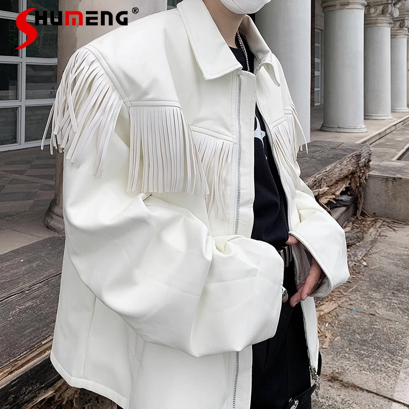 Uomo 2025 Autunno Nuovo Design Nappa Comfort PU Giacche in pelle Cappotti eleganti di fascia alta da uomo Spalla imbottita Giacche da moto