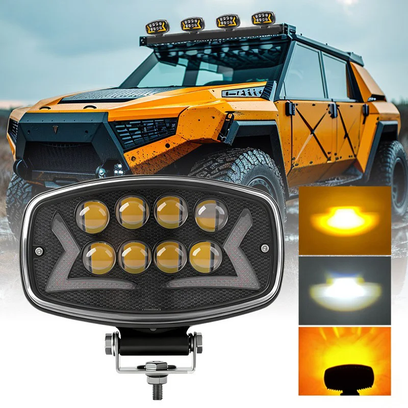 

6 Inch 100W LED Off Road Headlight Oval Spotlight White Yellow For Truck Trailer ATV UTV Tractor 40000LM 12V 24V Work Light
