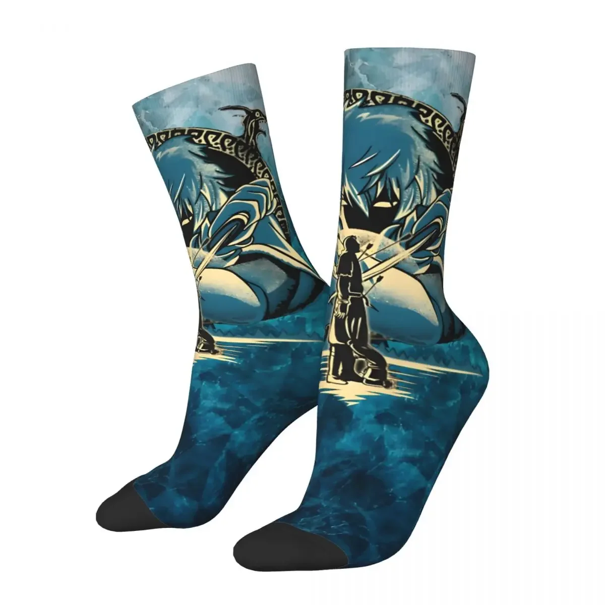 

Crazy compression Vinland Saga Thorfinn Sock for Men Vintage Thorfinn Quality Pattern Crew Sock Casual