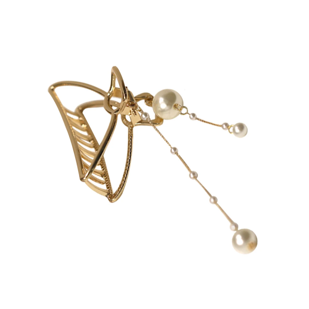 

Pearl Tassel Hair Claw Clip Dense Women Accessories Headdress Alloy Material Smooth Surface No Burrs Durable Exquisite Fashion