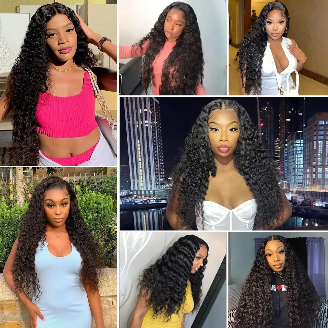 Deep Wave Human Hair Bundles With 13x4 Transparent Lace Frontal Brazilian 100% Human Hair Weave Extension