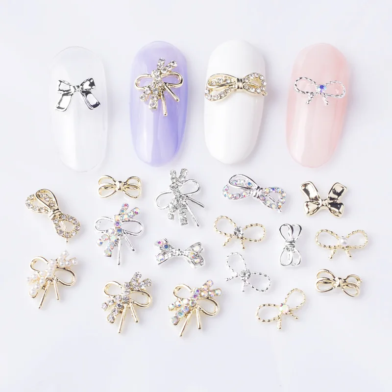 

50/100Pcs 3D Alloy Bowtie Decoration Nail Art Accessories Nail Rhinestones Nail Jewelry Charms