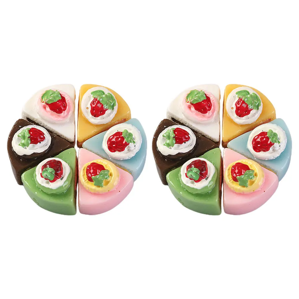 12 pezzi mini dessert torta ornamento ornamento in resina decorativo cibo finto per mini casa cucina torta da dessert in miniatura