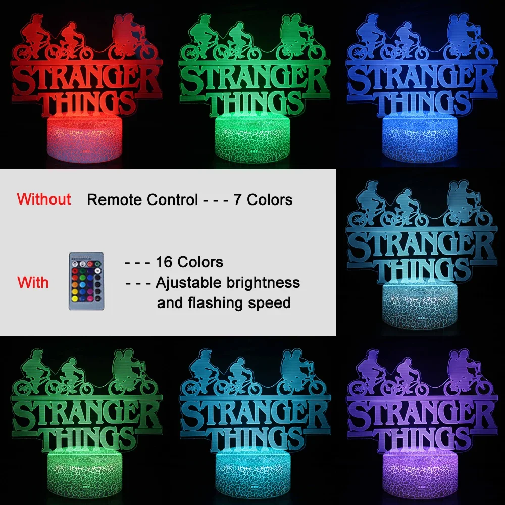 Stranger Things American Web TV Series Led Night Light 7 Colors Changing Touch Sensor Bedroom Nightlights Table Lamp Kids Gift