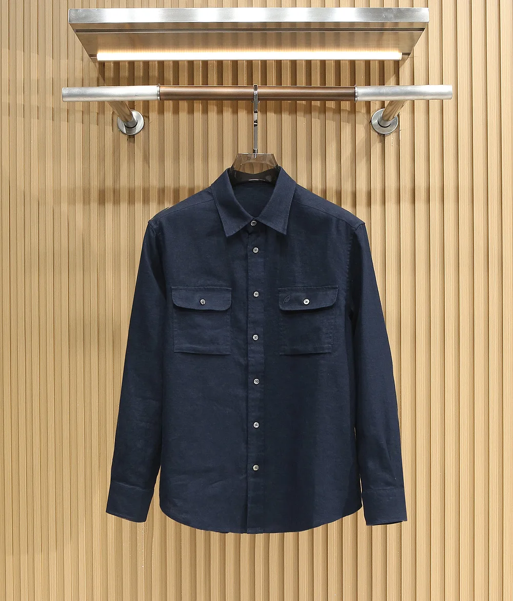 SIJITONGDAIn 2026, men's wear in early spring, summer, autumn and winter, new fine workmanship, clean pocket linen long-sleeved