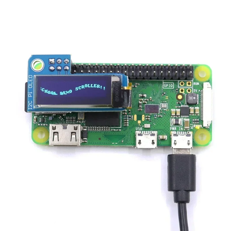 0.91inch OLED 128x32 I2C IIC SSD1306 Blue OLED Display Module for RPI Raspberry Pi 1, B+, 2, 3 and Zero