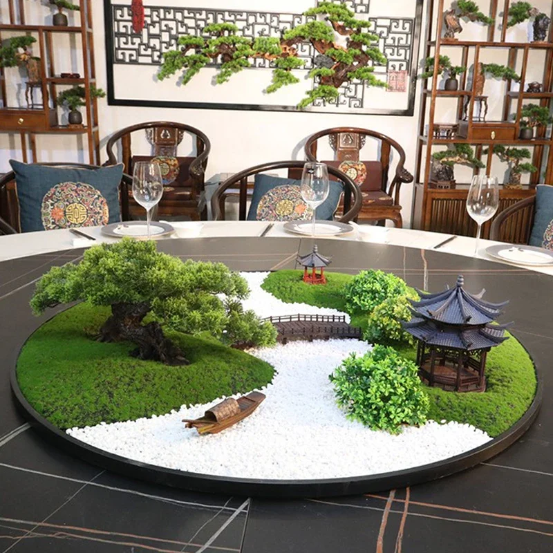 Large round table middle flower hotel ornament Chinese round creative core decoration flower