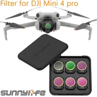Sunnylife ND Filter for DJI Mini 4 Pro Filter Adjustable Rotating Optical Glass Lens MCUV Nd 4/8/16/32-PL Filter Set Accessories