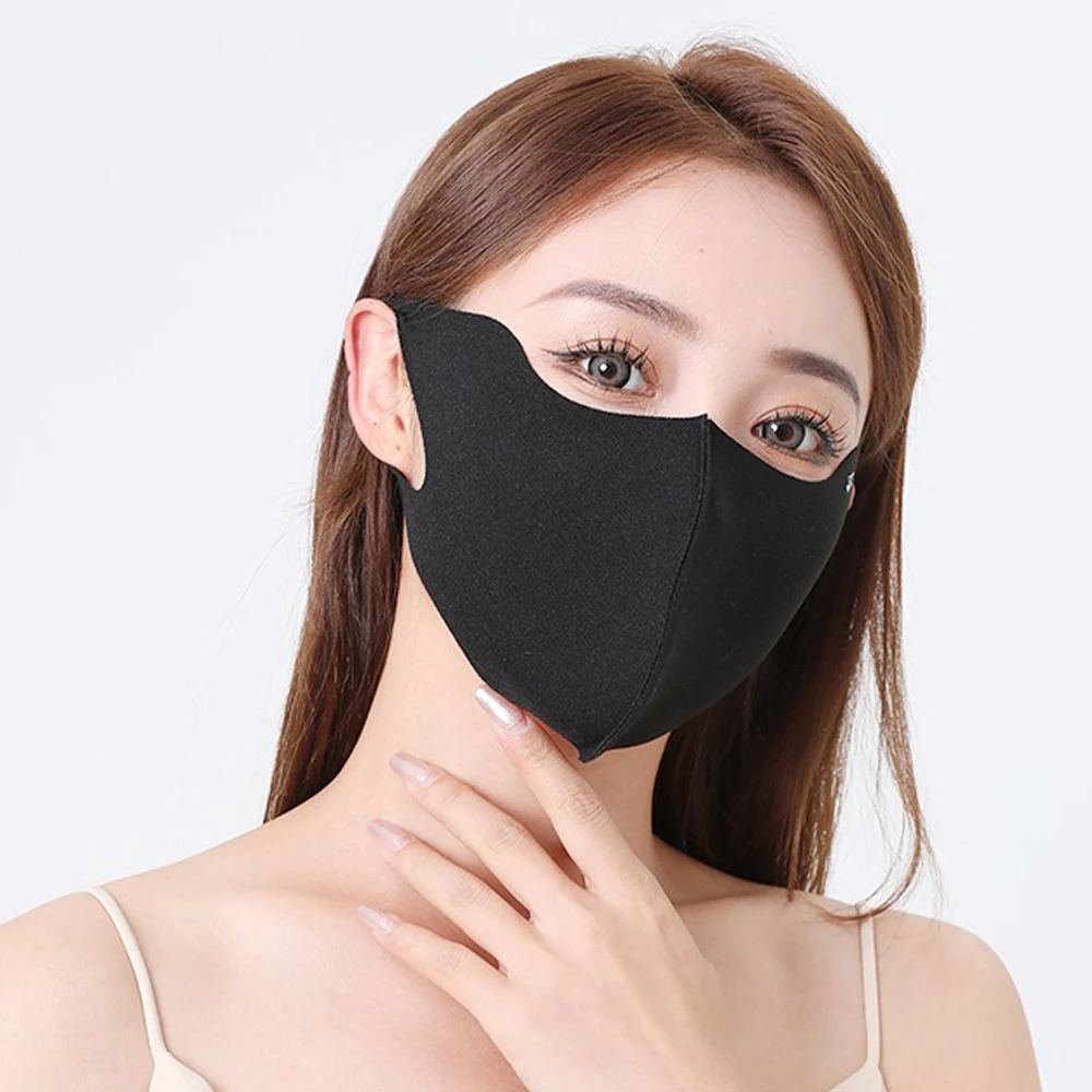 피부 보호 원단 히알루론산 마스크, 페이스 쉴드, 아이스 실크, 시원한 느낌, 자외선 차단, 여름 나들이에 적합, 1 개