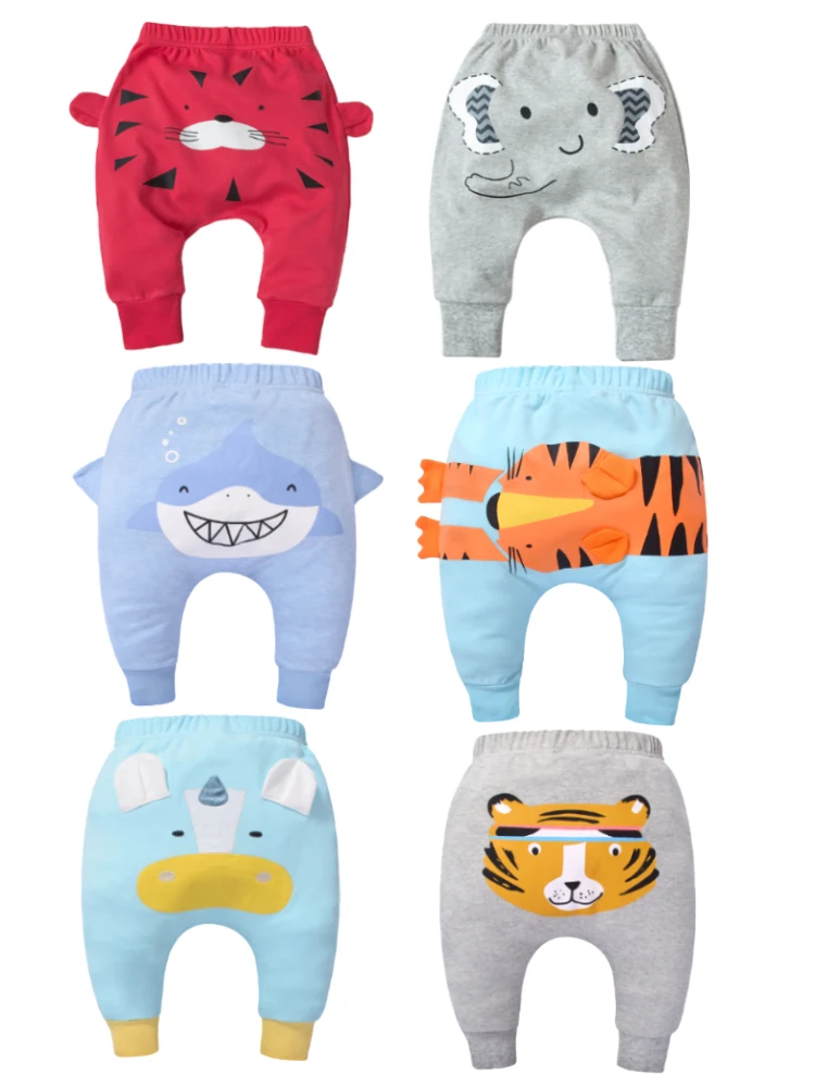 1pcs Random Infant/Toddler Cotton Elastic Small Animal Pants Baby Pants Harlan Pants Spring and Autumn Child Accessories