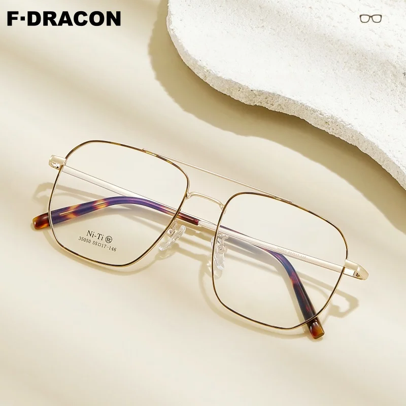 

Titanium Eyeframe Business Double Beam Men's and Women's Eyeframe Ultra Light High Quality Optical Prescription Eyeframe 35050